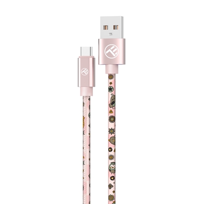 Picture of Tellur Graffiti USB to Type-C cable 3A 1m pink
