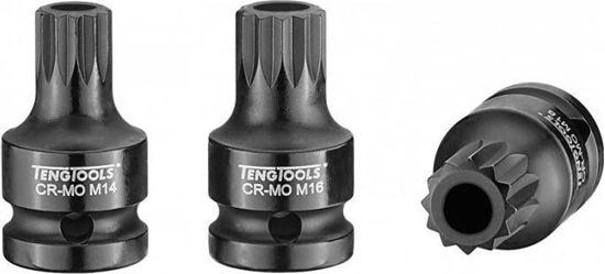 Picture of Teng Tools Nasadka trzpieniowa udarowa xZN Spline z chwytem 1/2" 16 mm Teng Tools