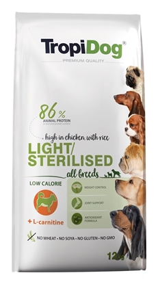 Attēls no TROPIDOG Light Sterilised Adult - dry dog food - 12 kg