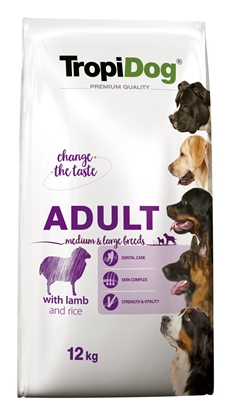 Attēls no TROPIDOG Premium Adult Medium & Large Lamb with rice - dry dog food - 12 kg