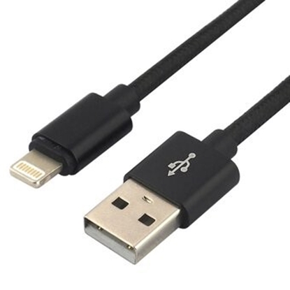 Изображение USB lightning male / USB A male 0.3m everActive CBB-0.3IB fast 2.4A melns