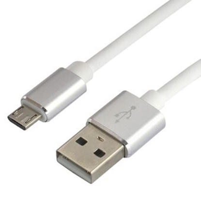 Изображение USB mikro B vads / USB A 1.0m everActive CBS-1.5MW 2.4A balts iepakojumā 1 gb.