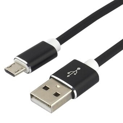 Изображение USB mikro B vads / USB A 1.0m everActive Silicon melns CBS-1MB 2.4A iepakojumā 1 gb.