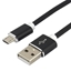 Picture of USB mikro B vads / USB A 1.0m everActive Silicon melns CBS-1MB 2.4A iepakojumā 1 gb.