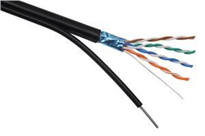 Изображение Solarix Instalační kabel Solarix venkovní FTP, Cat5E, drát, PE, samonosný, cívka 305m SXKD-5E-FTP-PE-SAM