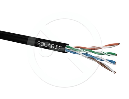 Изображение Solarix Kabel instalacyjny Solarix zewnętrzny żelowy UTP, Cat5E, drut, PE, puszka 305m SXKD-5E-UTP-PEG