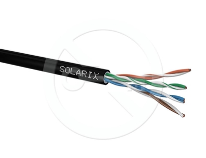 Изображение Solarix Kabel instalacyjny zewntrzny elowy UTP, Cat5E, drut, PE, pudeko 305m SXKD-5E-UTP-PEG