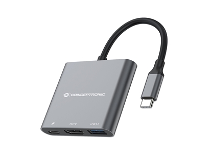 Изображение Conceptronic DONN 3-in-1 Multifunctional USB-C Adapter, HDMI, USB 3.0, 60W USB PD