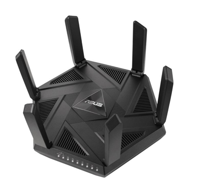 Attēls no Wireless Router|ASUS|Wireless Router|7800 Mbps|Mesh|Wi-Fi 5|Wi-Fi 6|Wi-Fi 6e|IEEE 802.11a|IEEE 802.11b|IEEE 802.11n|USB 3.2|1 WAN|3x10/100/1000M|1x2.5GbE|Number of antennas 6|RT-AXE7800