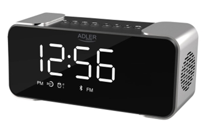 Picture of Adler Wireless alarm clock with radio AD 1190 AUX in, Silver/Black, Alarm function