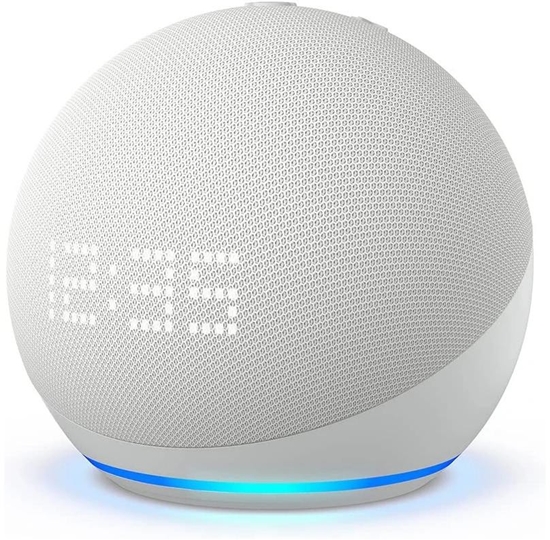 Picture of Amazon smart speaker Echo Dot 5 Clock, glacier white