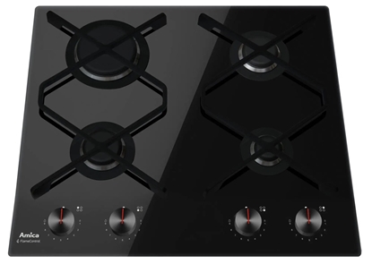 Picture of Amica PGCIN622QpFB black 4 burner gas hob