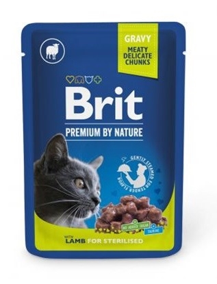 Attēls no BRIT Premium by Nature Lamb for Sterilized - wet cat food - 100 g