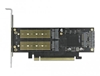 Picture of Delock PCI Express x16 Card to 1 x M.2 Key B + 1 x NVMe M.2 Key M + 1 x mSATA - Low Profile Form Factor