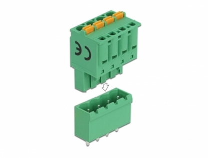 Picture of Delock Terminal block set for PCB 4 pin 5.08 mm pitch vertical