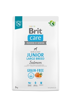 Picture of Dry food for young dog (3 months - 2 years), large breeds over 25 kg - Brit Care Dog Grain-Free Junior Large salmon 3kg