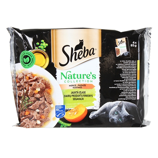 Изображение Konservi kaķiem Sheba nature's jauktā izlases mercē 4-paka.
