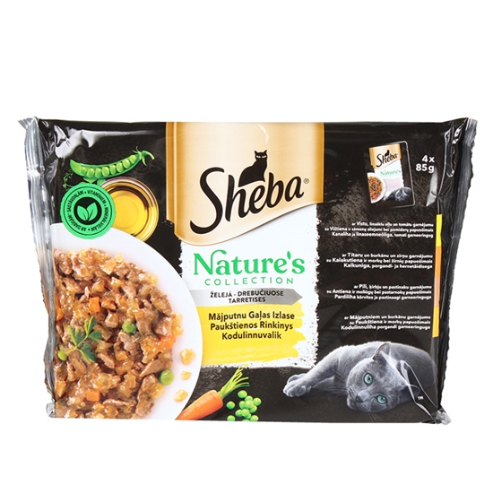 Изображение Konservi kaķiem Sheba nature's mājputnu izlase želejā 4-paka