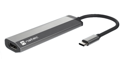 Attēls no NATEC Fowler Slim Wired USB 3.2 Gen 1 (3.1 Gen 1) Type-C Black, Chrome
