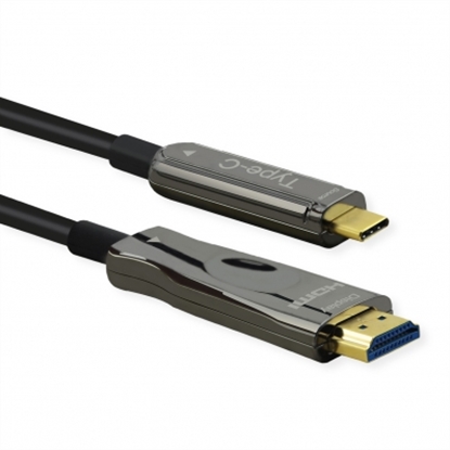 Изображение ROLINE Type C - HDMI (AOC) Cable, 4K60, M/M, 30 m