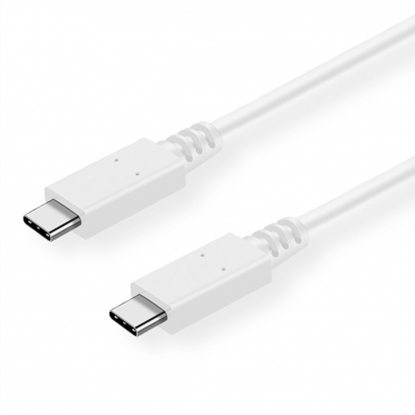 Attēls no VALUE USB 3.1 Cable, PD (Power Delivery) 20V5A, with Emark, C-C, M/M, white, 0.5