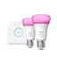 Attēls no Philips Hue White and colour ambience Starter kit: 2 E27 smart bulbs (1100)