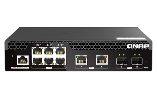 Picture of QNAP QSW-M2106R-2S2T network switch Managed L2 10G Ethernet (100/1000/10000) 1U Black