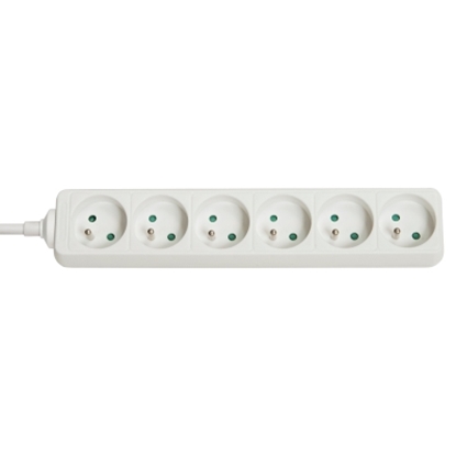Picture of 6-Way French Schuko Mains Power Extension, White