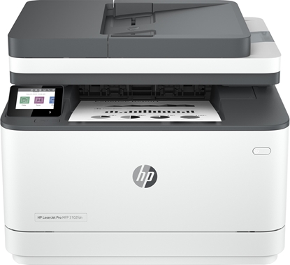 Attēls no HP LaserJet Pro MFP 3102fdn Printer, Black and white, Printer for Small medium business, Print, copy, scan, fax, Automatic document feeder; Two-sided printing; Front USB flash drive port; Touchscreen