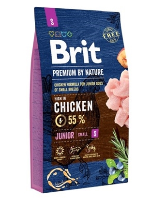 Picture of BRIT Premium by Nature Chicken Small Junior - dry dog food - 3 kg