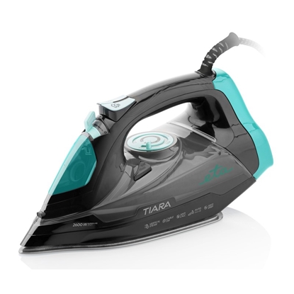 Picture of ETA | Tiara II ETA326990000 | Iron | Steam with cable | 2600 W | Water tank capacity 450 ml | Continuous steam 40 g/min | Steam boost performance 140 g/min | Black/Green