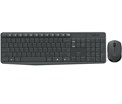 Изображение Logitech MK235 Wireless and Mouse Combo keyboard Mouse included RF Wireless Greek Grey
