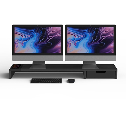 Изображение POUT EYES9 - All-in-one wireless charging & hub station for dual monitors, Maple Black