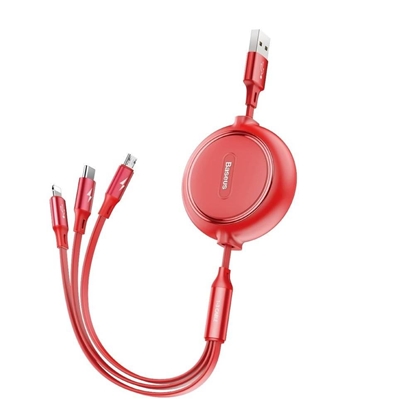Attēls no CABLE USB TO 3IN1 1.2M/RED CAMLT-JH09 BASEUS