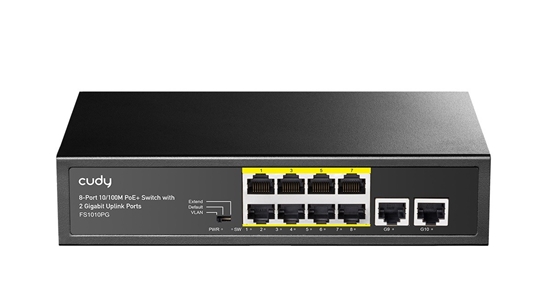 Изображение Cudy FS1010PG 8-Port 10/100M PoE+ Switch 2 Gigabit Uplink Ports 120W