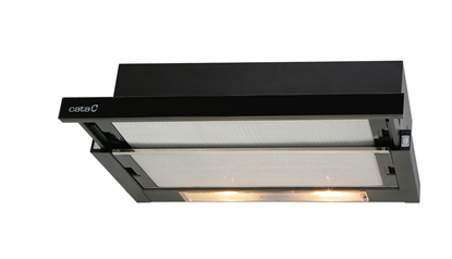 Picture of CATA | Hood | TF 2003 600 GBK | Telescopic | Energy efficiency class C | Width 60 cm | 390 m³/h | Mechanical control | LED | Black Glass
