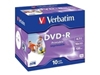 Изображение 1x10 Verbatim DVD+R 4,7GB Jewel 16x Speed, printable