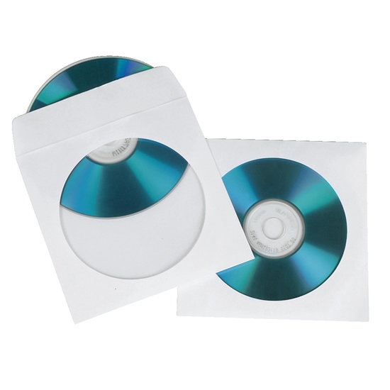 Изображение 1x100 Hama CD/DVD Paper Sleeves white                   SK 51174