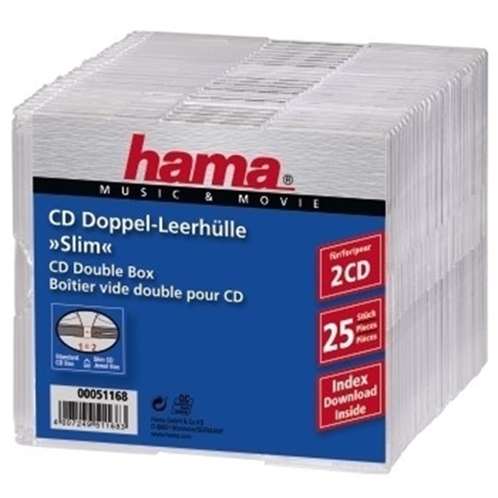 Изображение 1x25 Hama CD Jewel Case Slim Double                51168