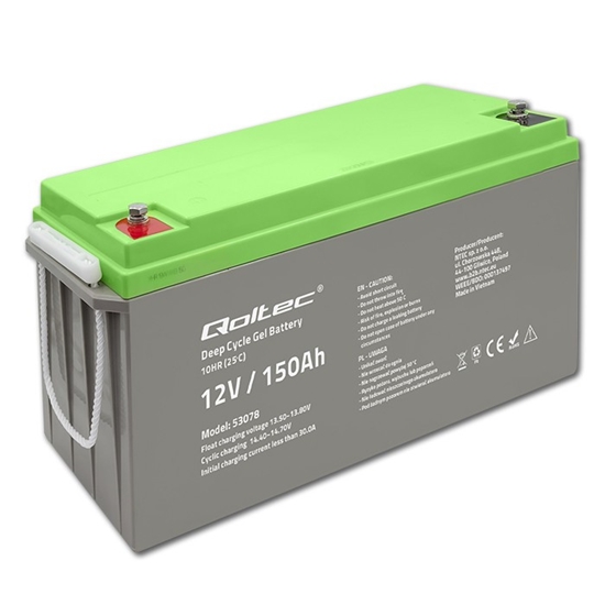 Picture of QOLTEC 53078 Deep Cycle Gel battery 12V