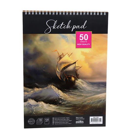 Picture of Albums skiču A4, 50 lapas, 120g/m2, gluds papīrs, ar spirāli