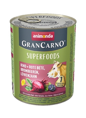 Изображение ANIMONDA GranCarno 4017721824408 dogs moist food Beetroot, Beef, Blackberry, Dandelion Adult 800 g