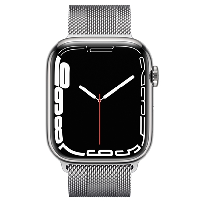 Picture of Apple Watch Series 7 45mm Stainless steel GPS+Cellular Silver (lietots, stāvoklis A)