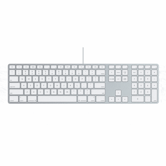 Picture of Apple Wired Keyboard with Numeric Keypad White (lietots, stāvoklis B)