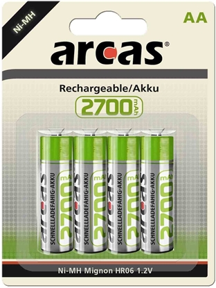 Attēls no Arcas | 17727406 | AA/HR6 | 2700 mAh | Rechargeable Ni-MH | 4 pc(s)