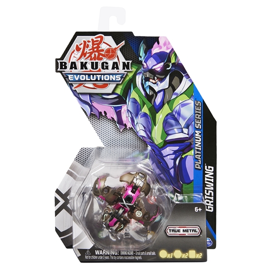 Изображение Bakugan Evolutions, Griswing, Platinum Series True Metal , 2 BakuCores and Character Card, Kids Toys for Boys, Ages 6 and Up