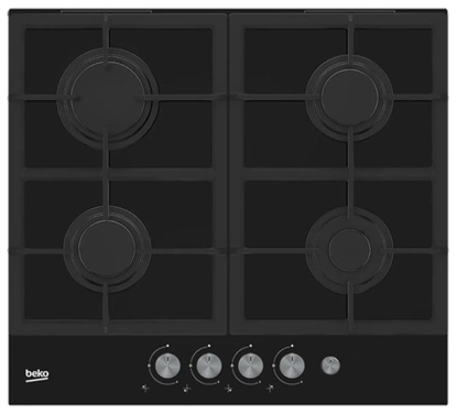 Picture of Beko HISG 64235 S hob Black Built-in Gas 4 zone(s)
