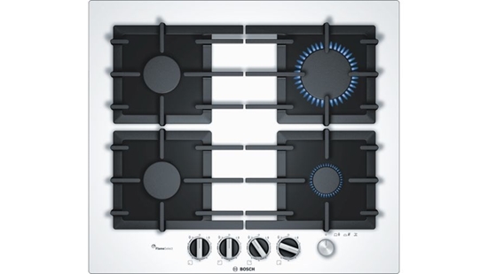 Изображение Bosch Serie 6 Gas cooktop PPP6A2M90 4 fields white color Built-in 60 cm 4 zone(s)