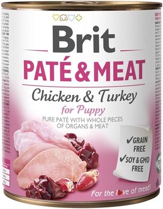 Attēls no BRIT Paté & Meat Puppy - 800g