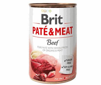 Attēls no BRIT Paté & Meat with Beef - wet dog food - 400g
